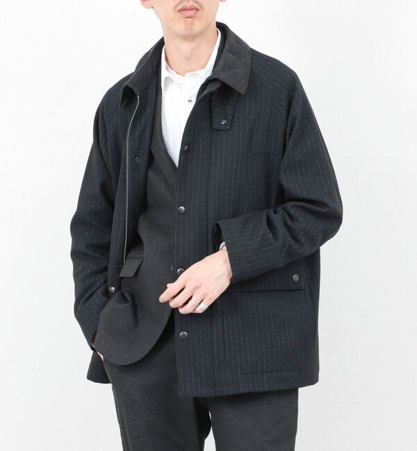 NOLLEY'S goodman「《ビジカジ対応》【TECHTWEED】【SORONA】中綿ユーティリティジャケット 25AW」|ブルゾン・スタジャン|ブルー系その他