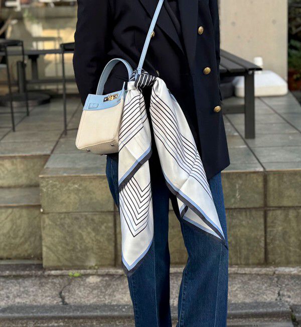 NOLLEY'S sophi「シルクプリントスカーフ88」|バンダナ・スカーフ|ブルー系3