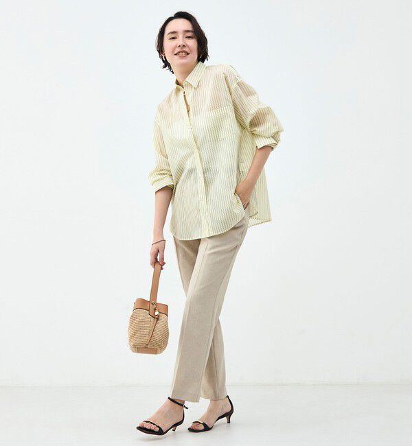 NOLLEY'S sophi「ウォッシャブルMARSALAシアーストライプ3WAYシャツ」|シャツ・ブラウス|