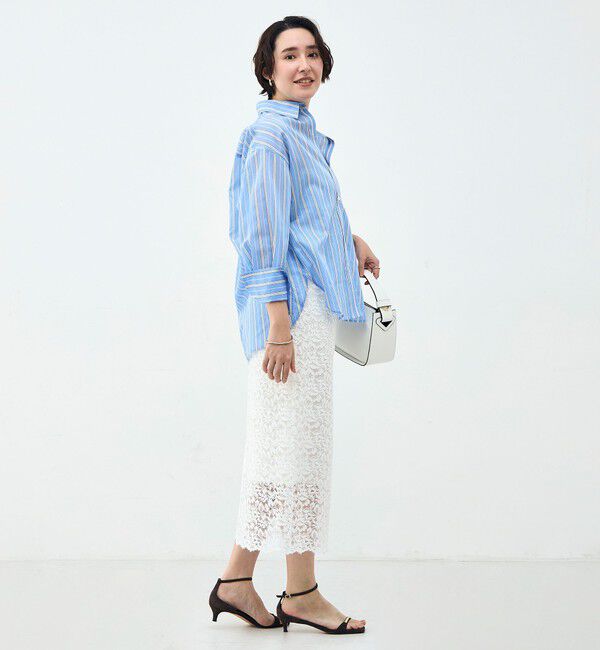 NOLLEY'S sophi「ウォッシャブルMARSALAシアーストライプ3WAYシャツ」|シャツ・ブラウス|