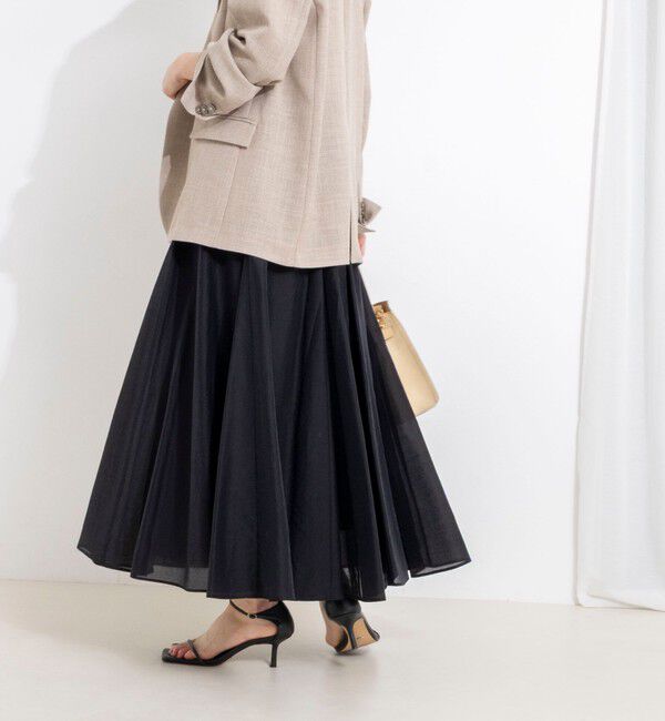 NOLLEY'S sophi「ウォッシャブルシアーボリュームフレアロングスカート」|フレア|