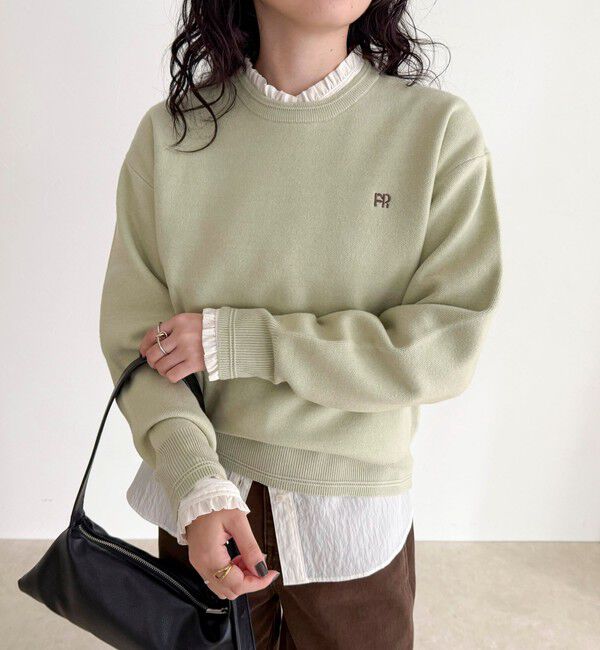 fredy emue「FR刺繍スウェットニットプルオーバー」|ニット・セーター|ミント