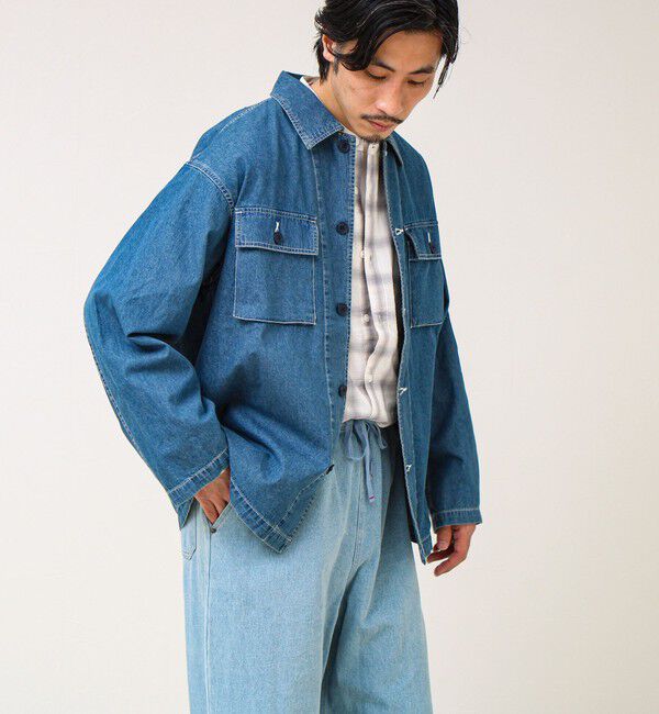 GLOSTER「【デニム/リップストップ】ミリタリーオーバーシャツ」|シャツ・ブラウス|