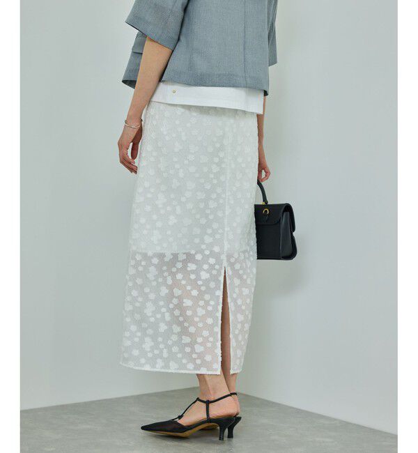 ROPE「【洗える】【WEB・一部店舗限定】フラワージャガードスカート/セットアップ対応」|スカート|