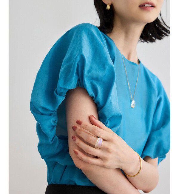 ROPE「【洗える】コットンシルクブラウス/セットアップ対応」|シャツ・ブラウス|ターコイズ(49)