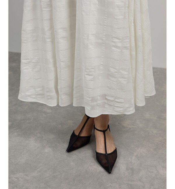 ROPE「【洗える】シアーチェックスカート/セットアップ対応」|スカート|