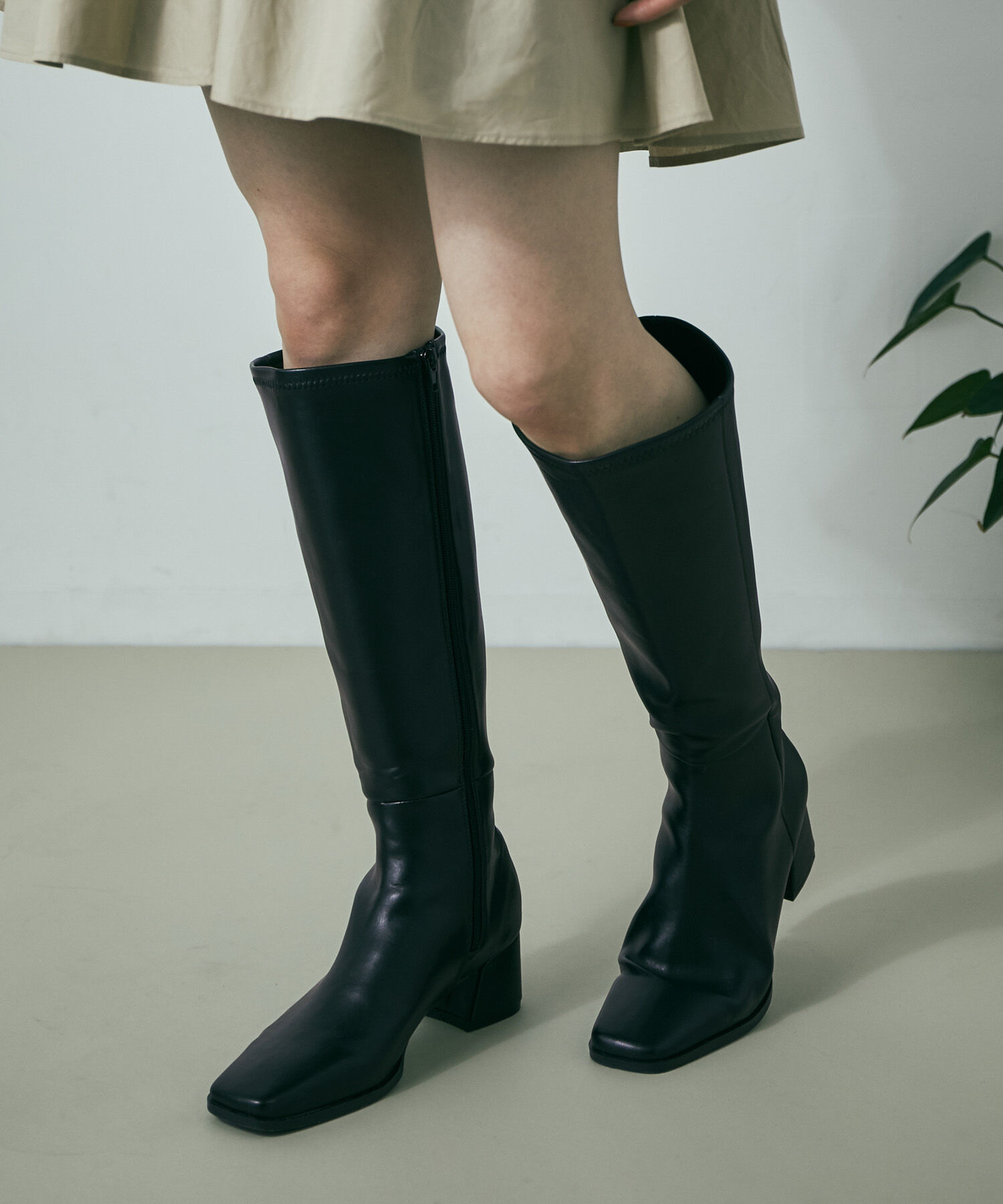 Juze「スクエアトゥストレッチロングブーツ」|その他|