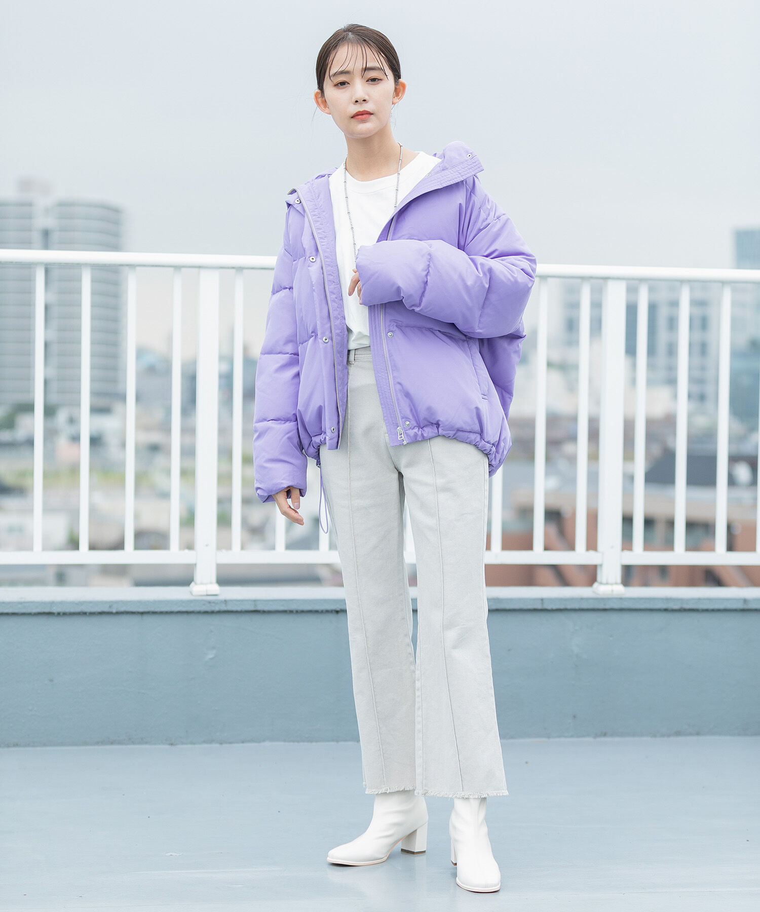 VIS「【Green Down】オーバーサイズフードダウンジャケット」|ダウン|