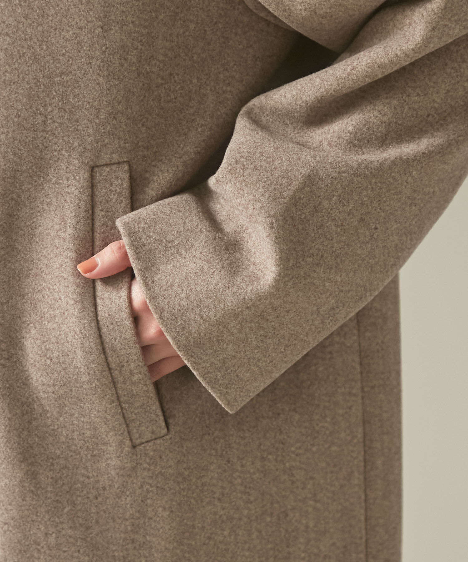 VIS「スッキリ見えフェイクウールノーカラーロングコート」|その他|