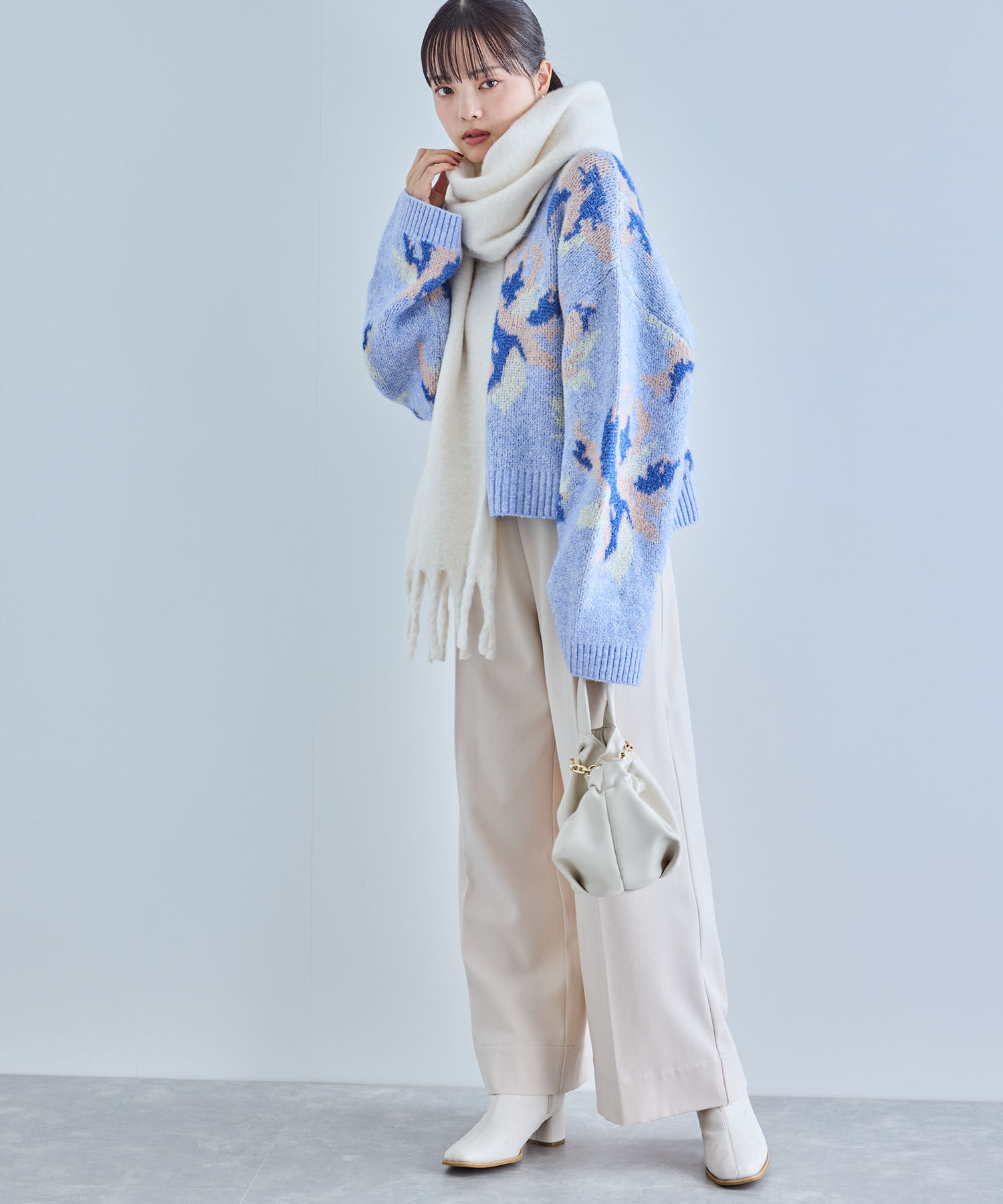 VIS「【リサイクルポリ】ふわふわ太フリンジマフラー」|マフラー|