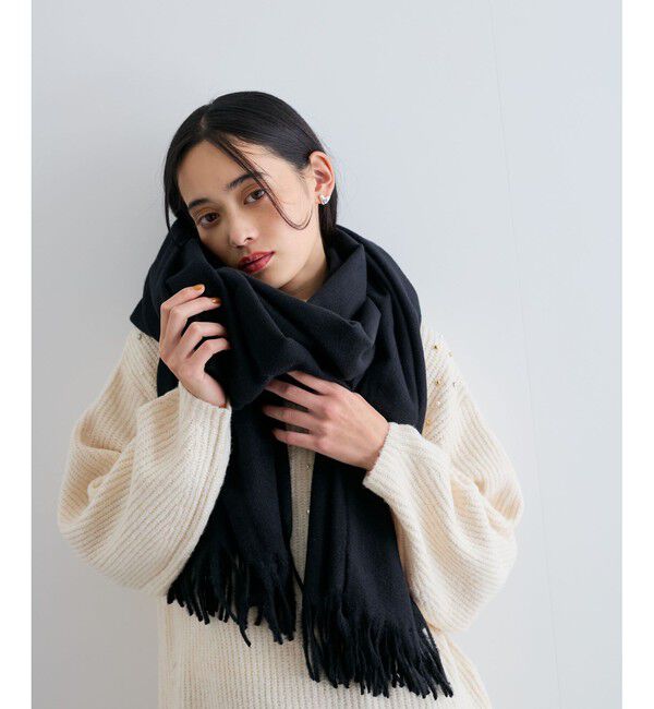 VIS「【リサイクルポリ】なめらかタッチ無地大判ストール」|ストール|クロメイン