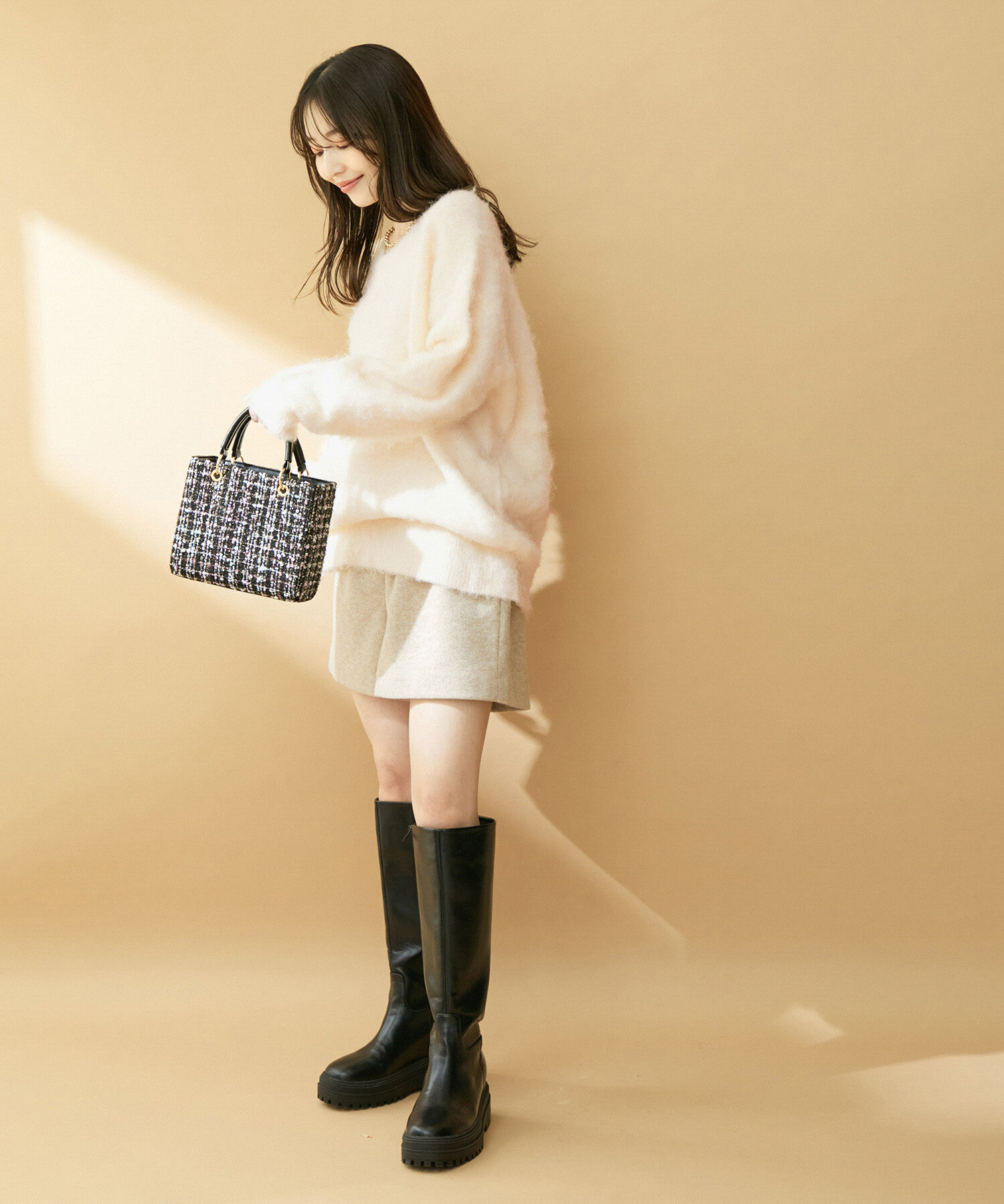 VIS「【前後2WAY】毛混トゥンカロンニット」|ニット・セーター|