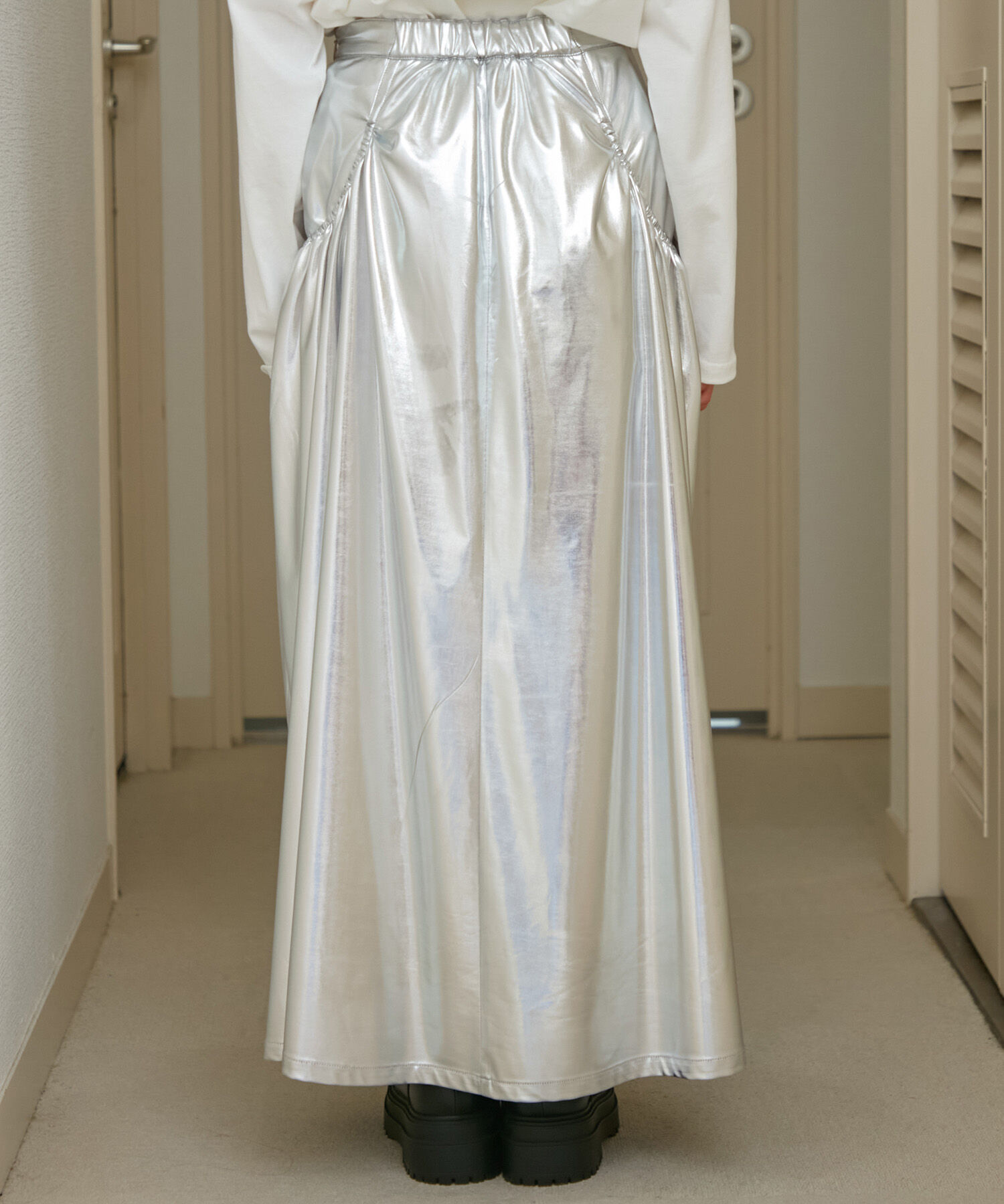 VIS「メタリックギャザースカート」|スカート|