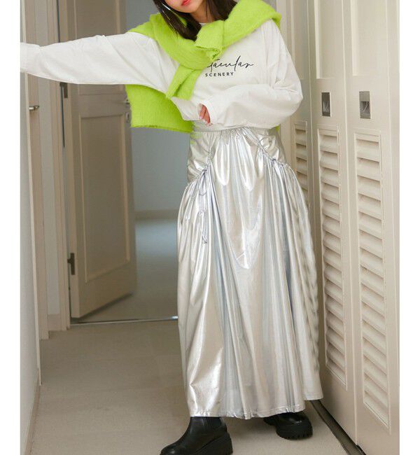 VIS「メタリックギャザースカート」|スカート|