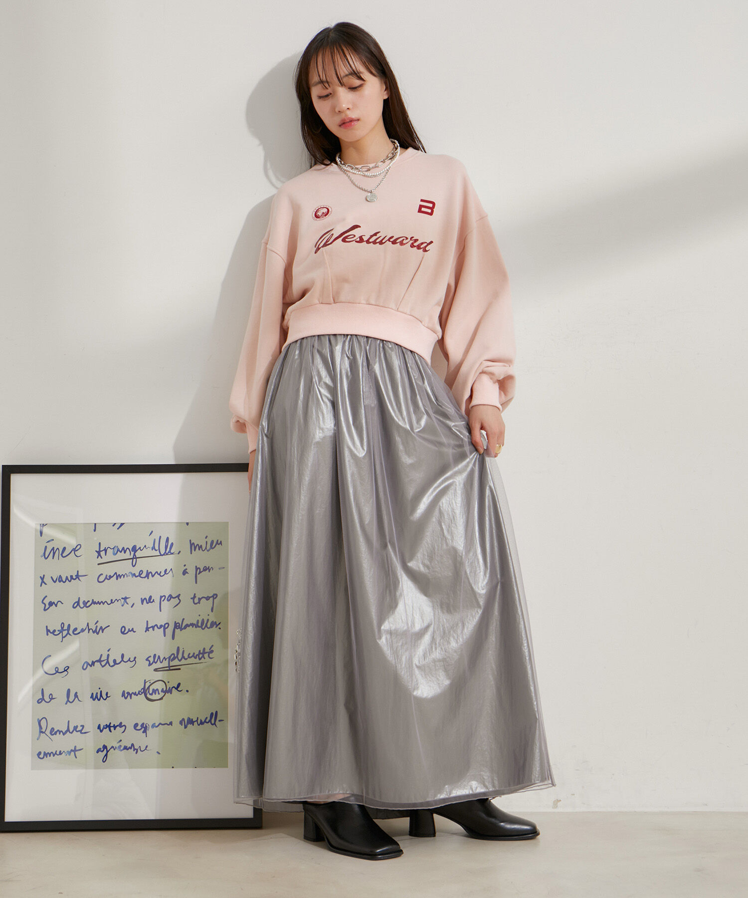 VIS「【2WAY】メタリック重ねチュールワンピース【洗える】」|ワンピース|