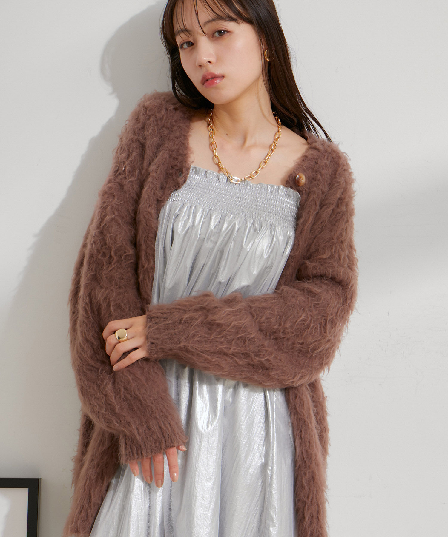 VIS「【2WAY】メタリック重ねチュールワンピース【洗える】」|ワンピース|