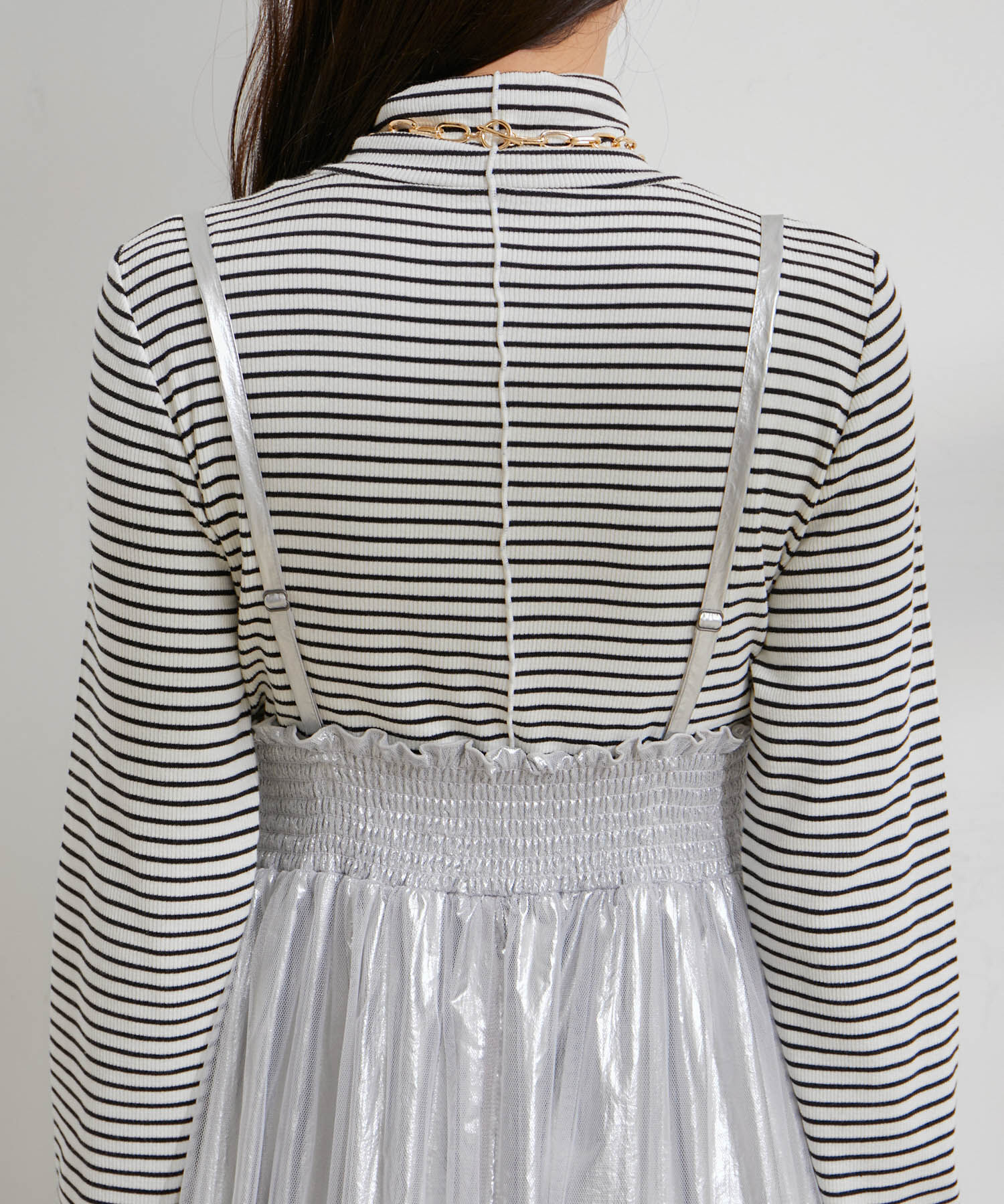 VIS「【2WAY】メタリック重ねチュールワンピース【洗える】」|ワンピース|