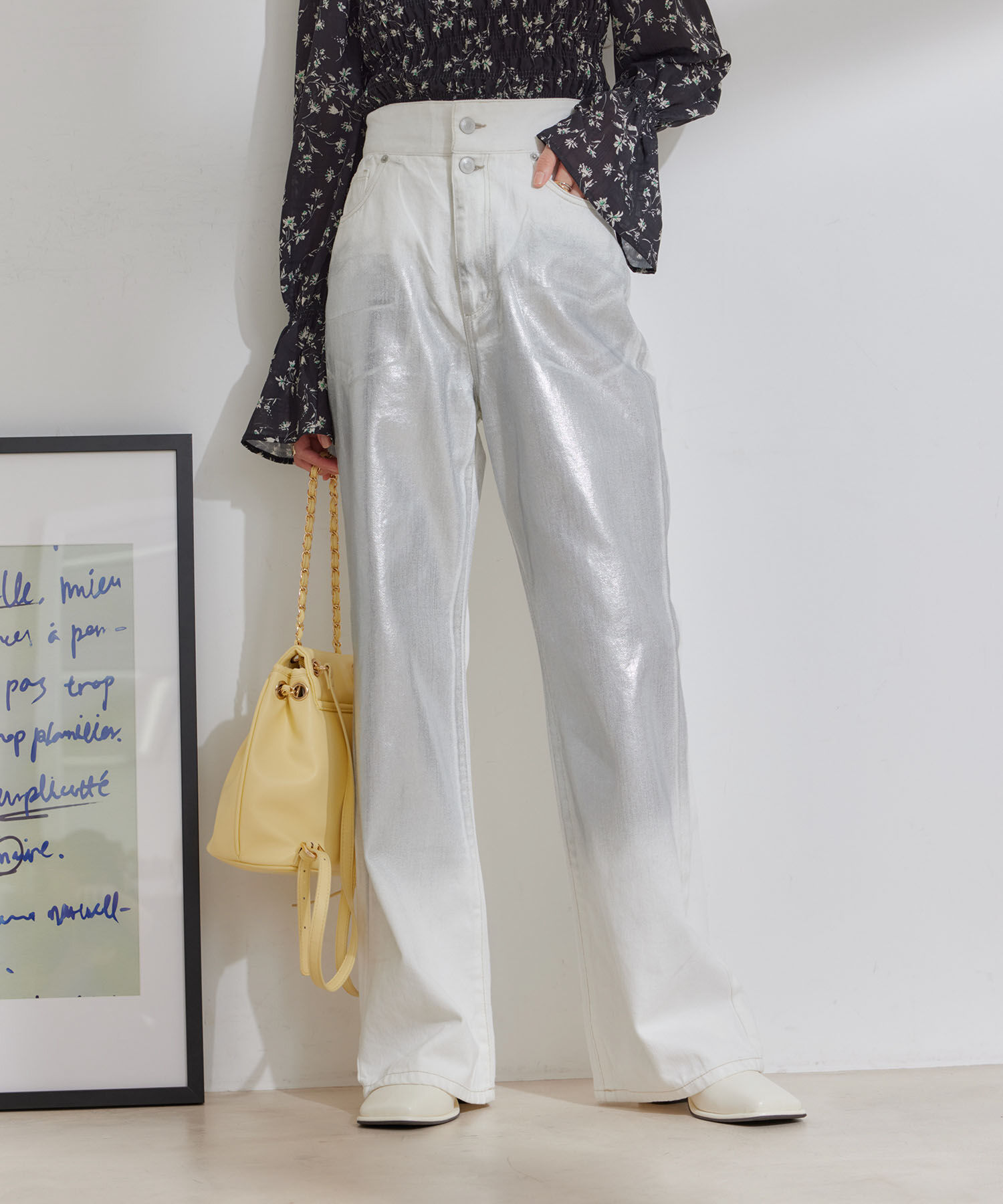 VIS「折り返しフレア箔デニム」|デニム|