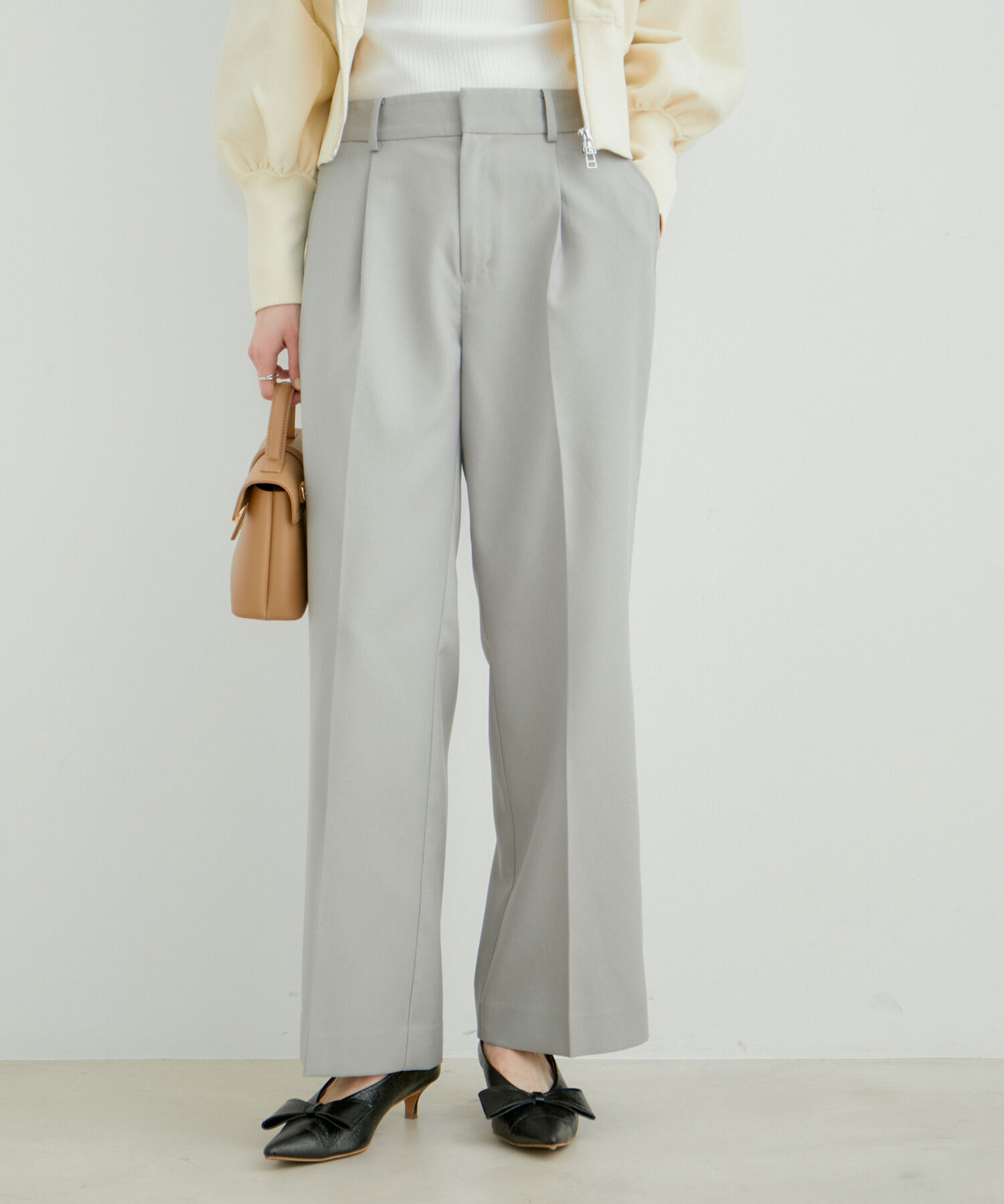 VIS「美HITワンタックストレートパンツ【洗える】」|スラックス|