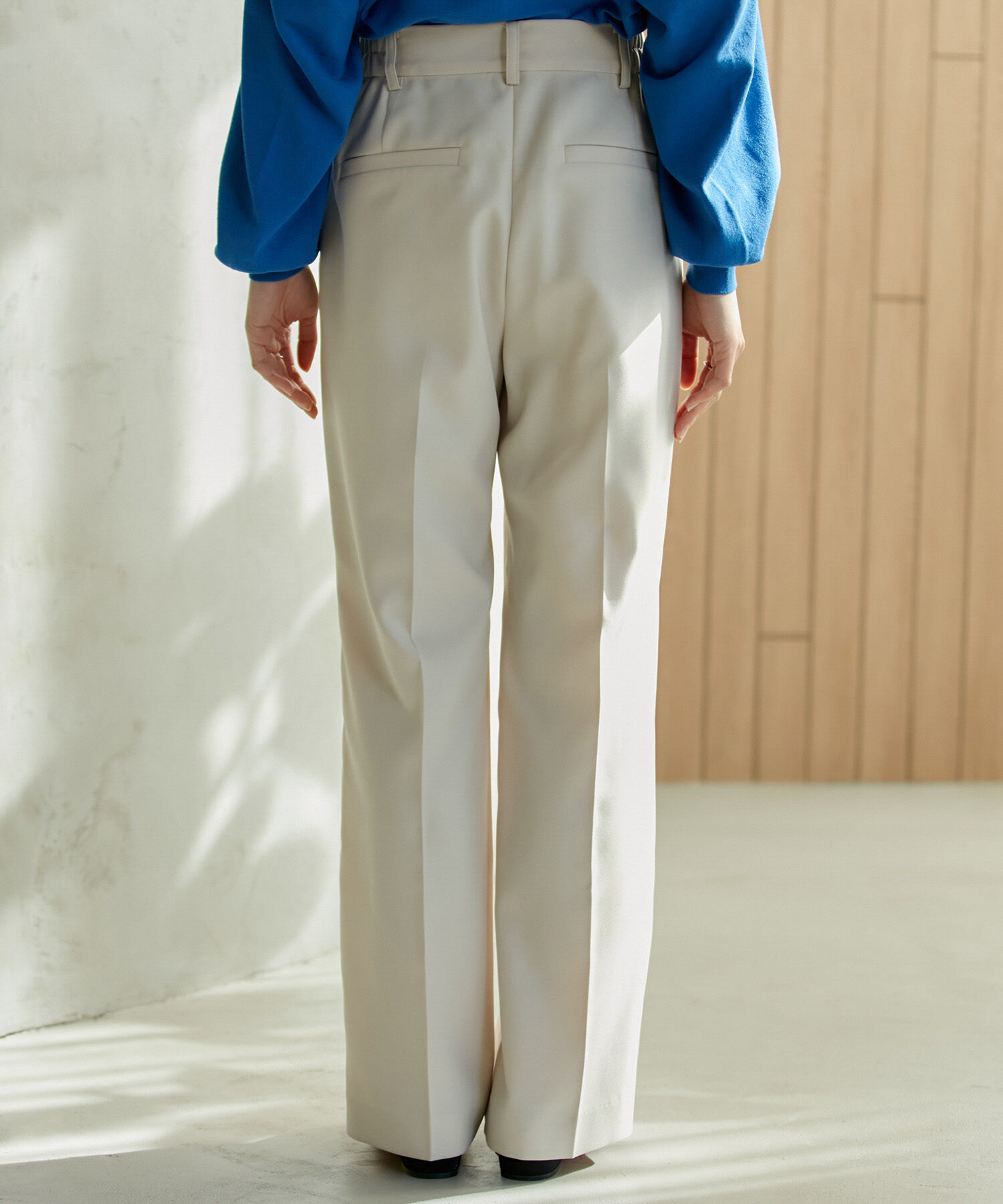VIS「美HITワンタックストレートパンツ【洗える】」|スラックス|