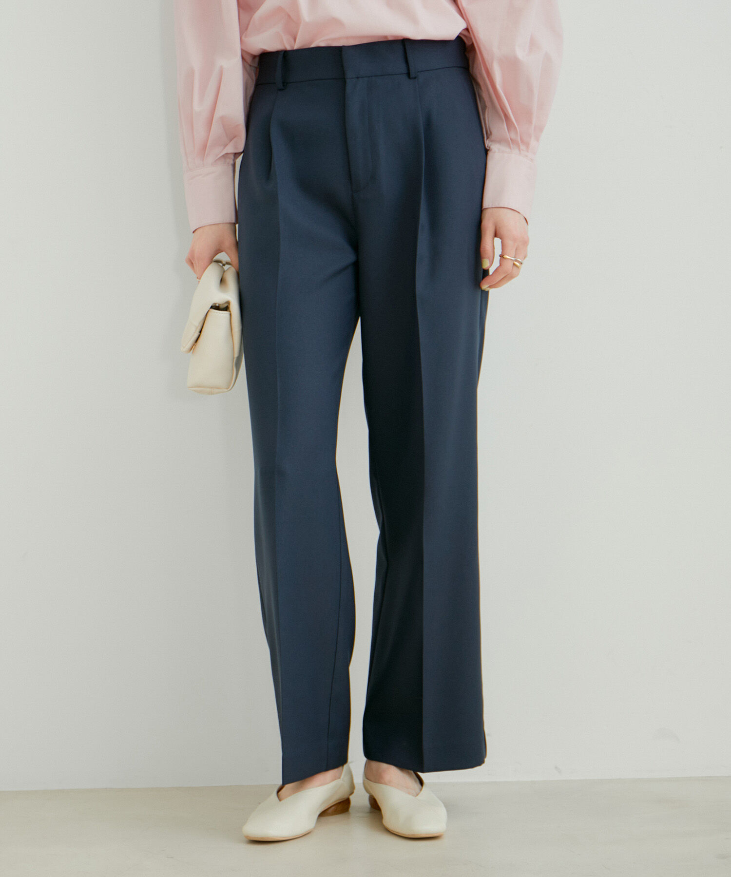 VIS「美HITワンタックストレートパンツ【洗える】」|スラックス|