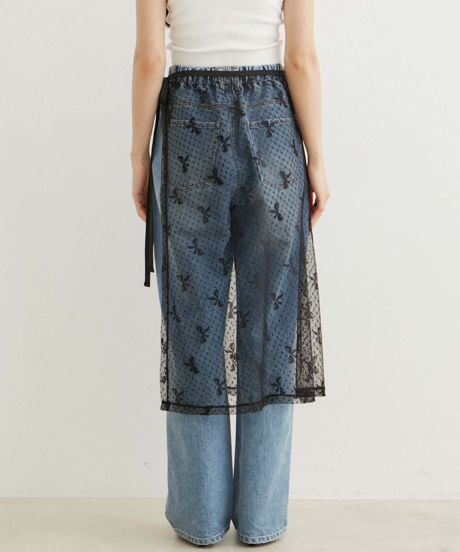 VIS「【WEB/一部店舗限定】アソートレースオーバーラップスカート」|スカート|