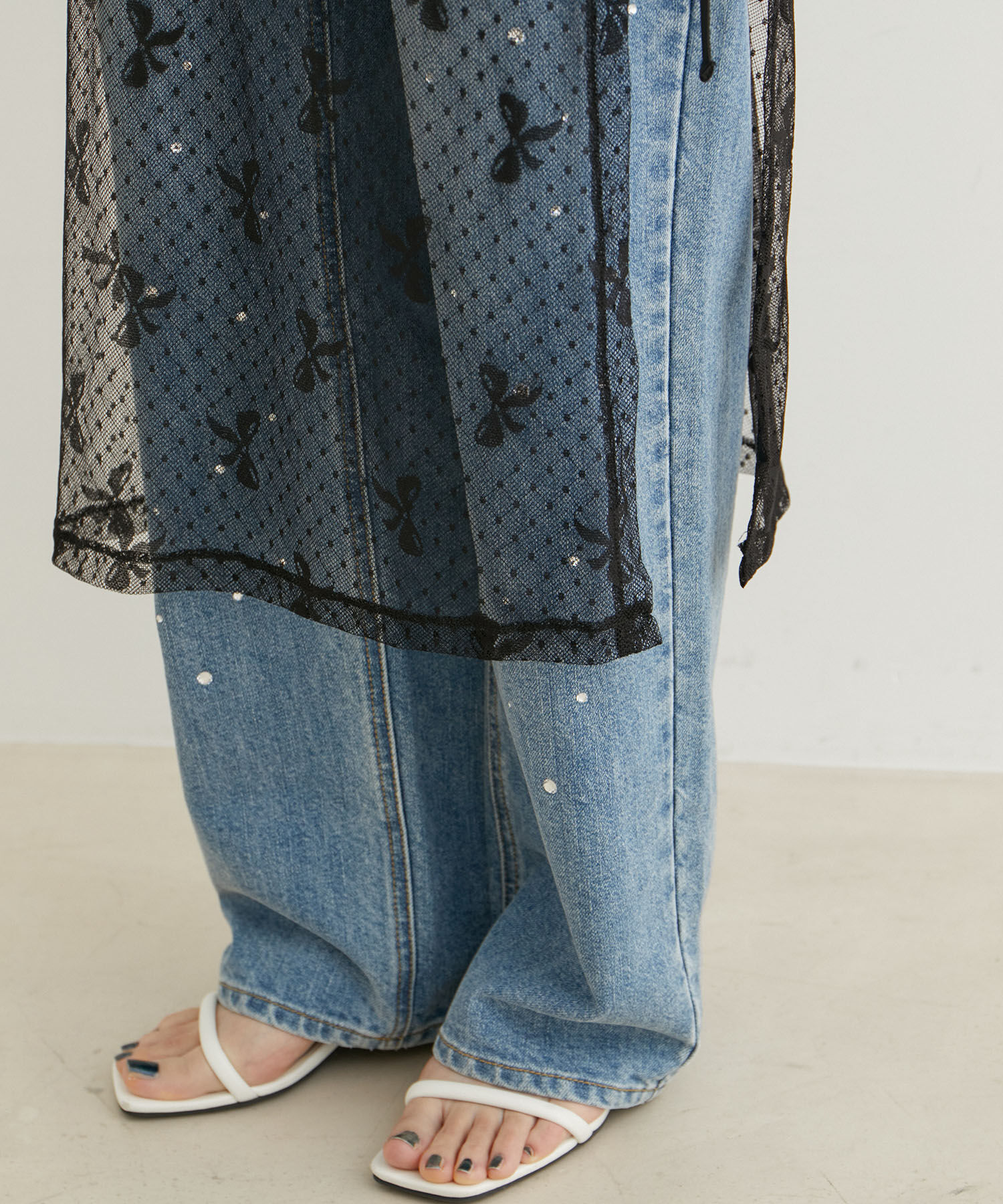 VIS「【WEB/一部店舗限定】アソートレースオーバーラップスカート」|スカート|