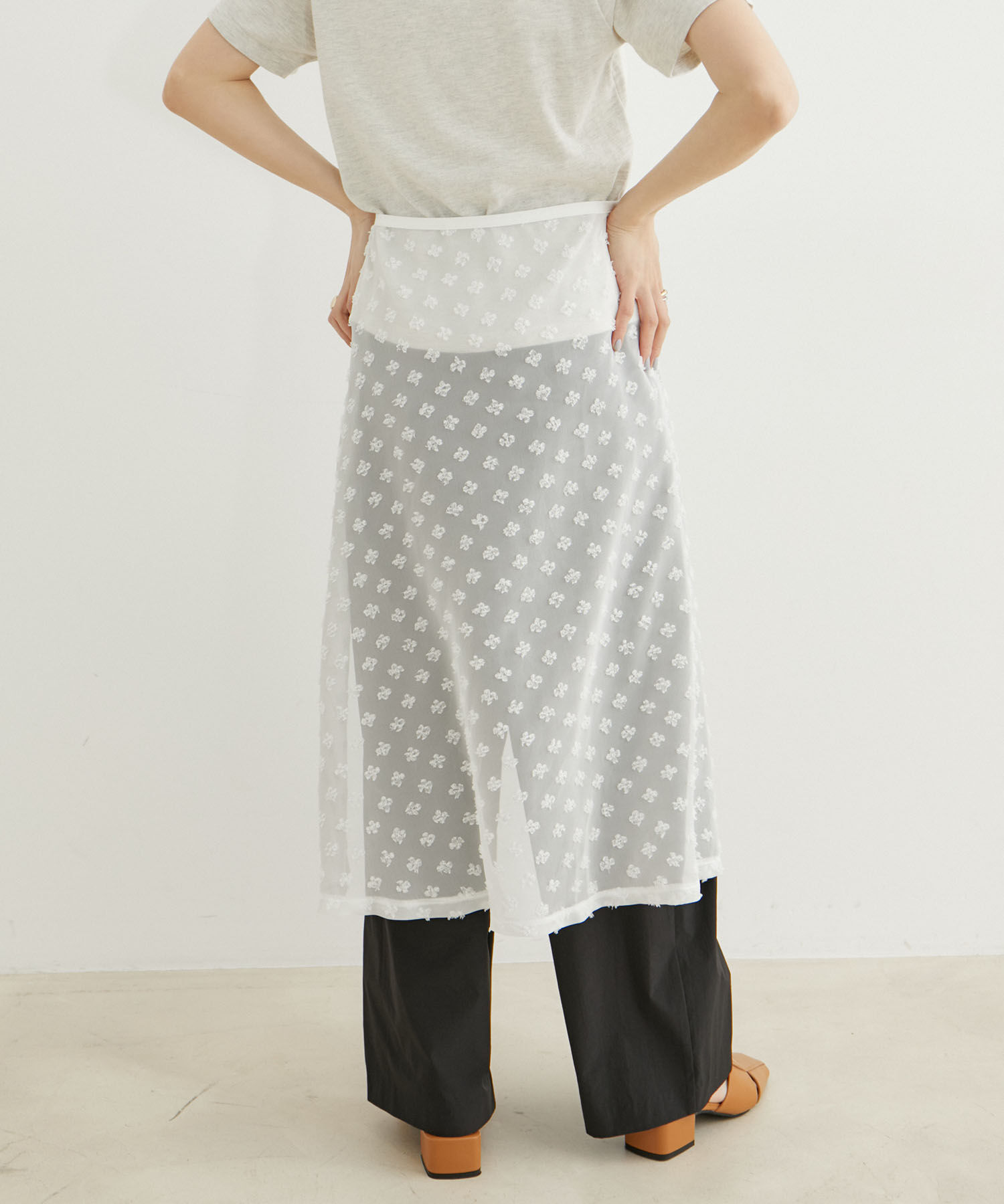 VIS「【WEB/一部店舗限定】アソートレースオーバーラップスカート」|スカート|