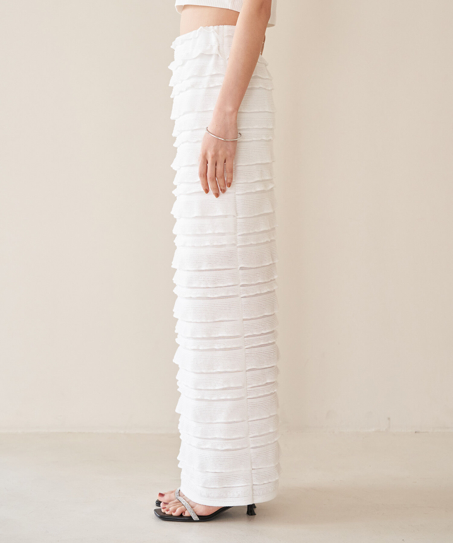 VIS「【選べる着丈】フリンジカットロングスカート【洗える】」|スカート|