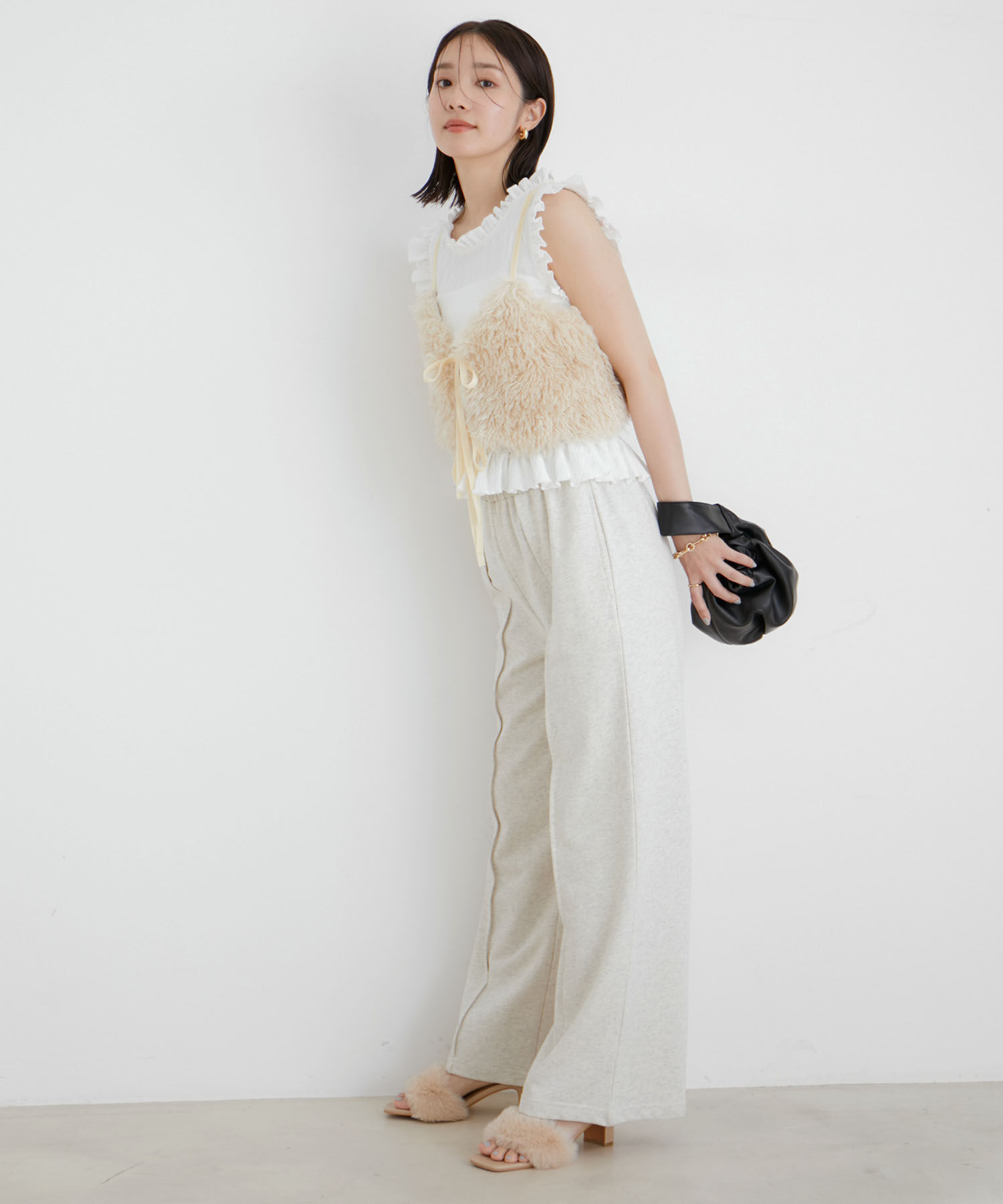 Juze「ファーサンダル」|ビジネス・ドレスシューズ|