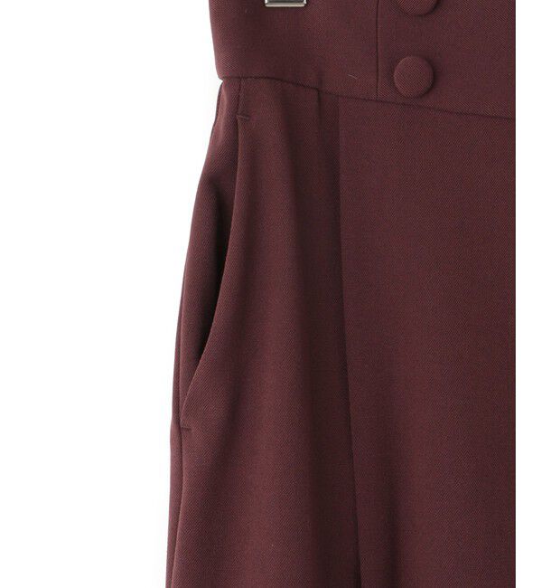 VIS「【美warm】ストレッチ釦付きワイドパンツ/スラックス【アンチピリング/防シワ/洗える】」|チノ|