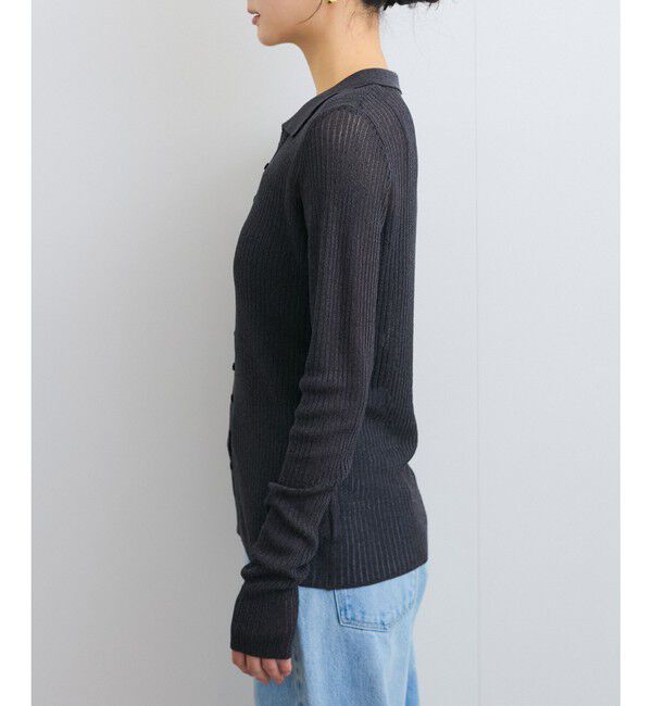 VIS「シアーポロ襟リブカーディガン」|カーディガン|