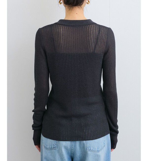 VIS「シアーポロ襟リブカーディガン」|カーディガン|