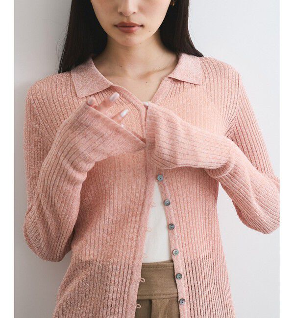 VIS「シアーポロ襟リブカーディガン」|カーディガン|