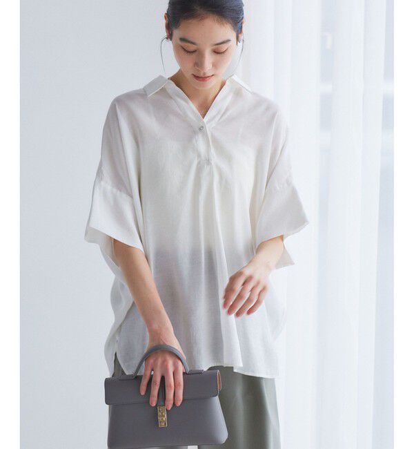 VIS「【WEB限定】バックシャンスキッパーブラウス」|シャツ・ブラウス|オフホワイト(15)