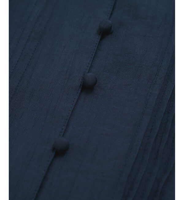 VIS「【洗える】ピンタックスタンドカラーフリルブラウス」|シャツ・ブラウス|