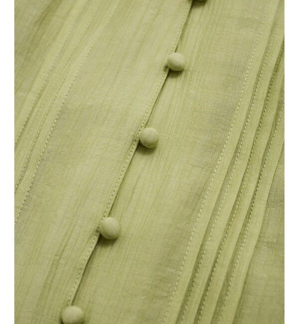 VIS「【洗える】ピンタックスタンドカラーフリルブラウス」|シャツ・ブラウス|