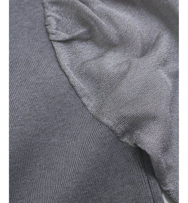 VIS「【洗える】スクエアネックシアーハーフスリーブニット」|ニット・セーター|