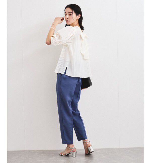 VIS「【2WAY】ビッグリボンハーフスリーブブラウス【洗える】」|シャツ・ブラウス|