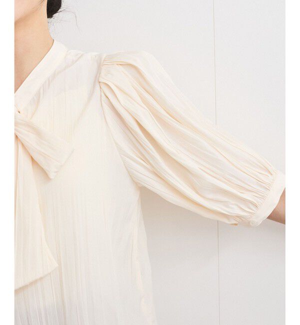 VIS「【2WAY】ビッグリボンハーフスリーブブラウス【洗える】」|シャツ・ブラウス|