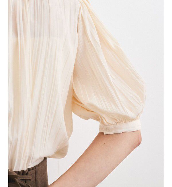 VIS「【2WAY】ビッグリボンハーフスリーブブラウス【洗える】」|シャツ・ブラウス|