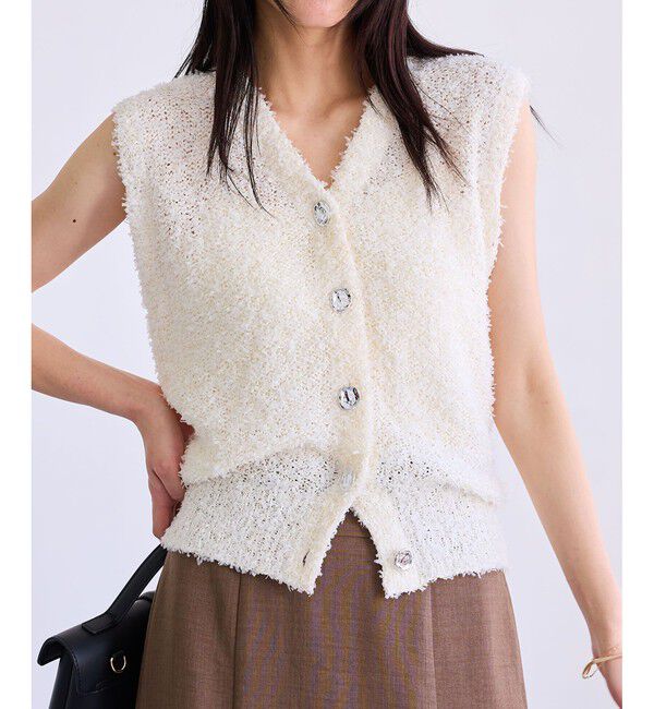 VIS「【洗える】テープヤーンニットベスト」|ベスト・ジレ|