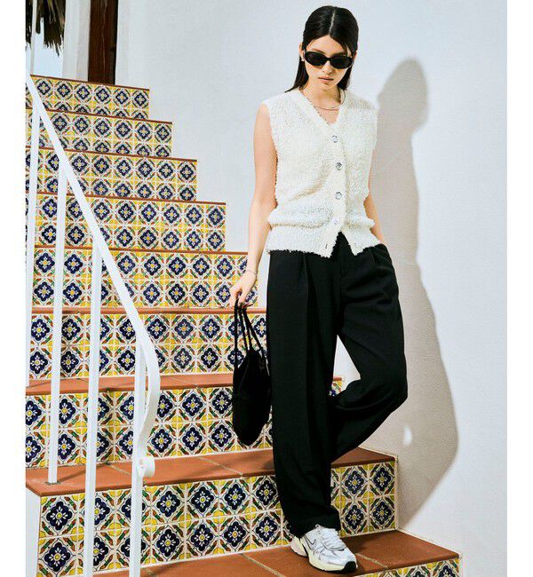 VIS「【洗える】テープヤーンニットベスト」|ベスト・ジレ|