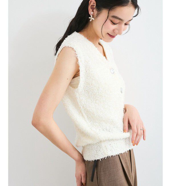 VIS「【洗える】テープヤーンニットベスト」|ベスト・ジレ|