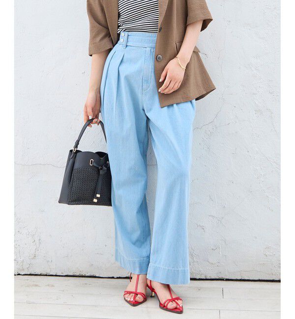 VIS「タックデザインリラックスデニムパンツ」|デニム|