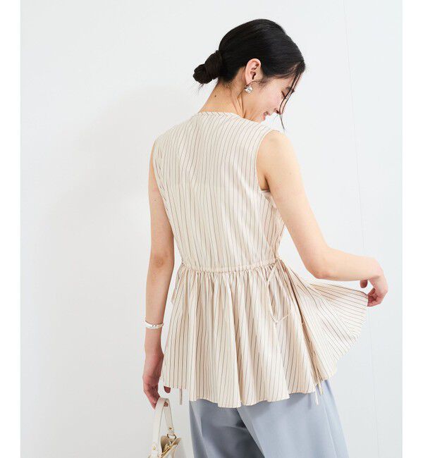 VIS「【WEB限定】ギャザーペプラムブラウス」|シャツ・ブラウス|