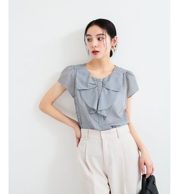 VIS「【WEB限定】【2WAY】リボンモチーフフリルブラウス」|シャツ・ブラウス|