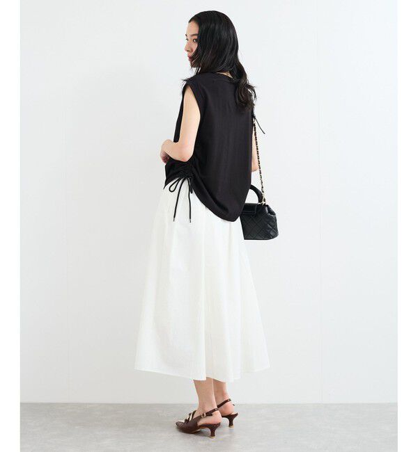 VIS「【WEB限定】サイドドロストシャーリングカットソー」|Tシャツ・カットソー|