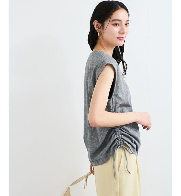 VIS「【WEB限定】サイドドロストシャーリングカットソー」|Tシャツ・カットソー|