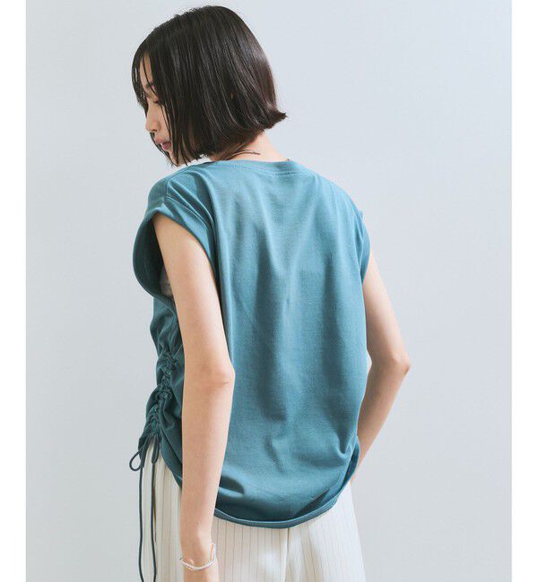 VIS「【WEB限定】サイドドロストシャーリングカットソー」|Tシャツ・カットソー|